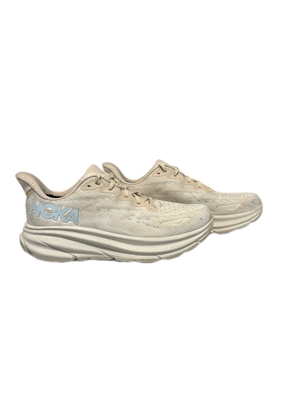 Hoka Women’s Clifton 9 Sand Cream Running Sneakers 1127896 Size 9B